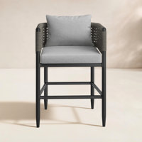 Scotia 30" Patio Bar Stool with Cushion by Joss & Main
