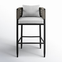 Scotia 30" Patio Bar Stool with Cushion by Joss & Main