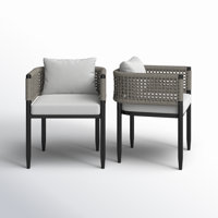 Chervonne Patio Dining Armchair with Cushion by Wade Logan