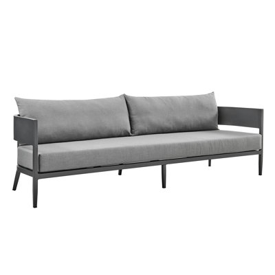 Lewan Aluminum Outdoor Sofa In Dark Gray by Ebern Designs