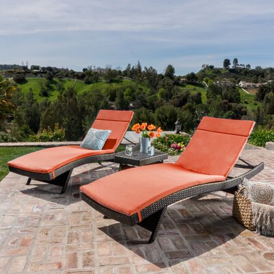 Hans Cagliari Wicker Chaise Lounge Set with Cushion