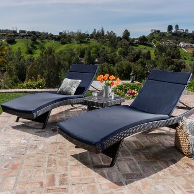 Hans Cagliari Wicker Chaise Lounge Set with Cushion by Brayden Studio