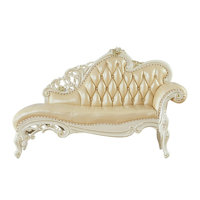 European Style Solid Wood Living Room Chair Upholstered Chaise Lounge by Romero