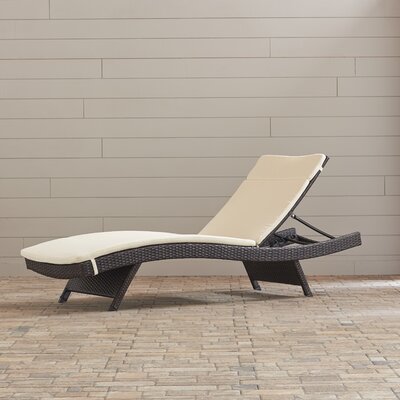 Garry Wicker Reclining Chaise Lounge with Cushion by Brayden Studio