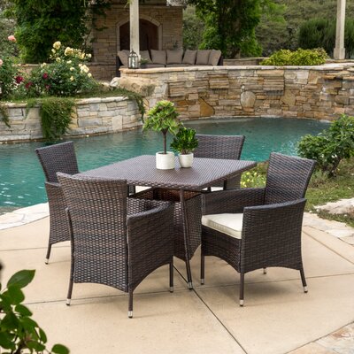 Rolle 5 Piece Dining Set with Cushions