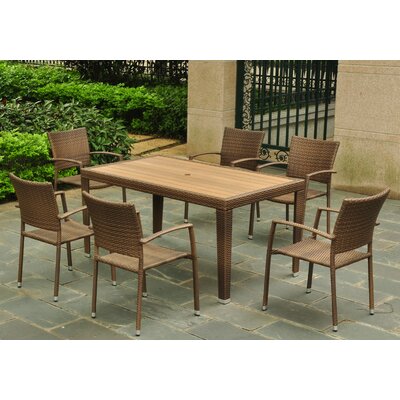 Brade 7 Piece Wicker Resin Patio Dining Set by Wade Logan