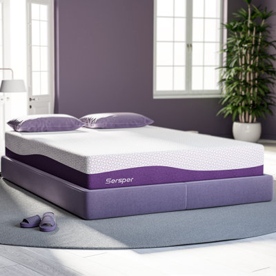 Sersper Cooling Memory Foam Mattress with Supportive Pressure Relief for Back Pain, Copper Gel & Bamboo Charcoal Infused - Medium Firmness, 8/10/12/14 by Sersper