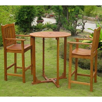 Blaser 3 Piece Bar Height Dining Set by Beachcrest Home