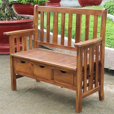 Corbin Wood Storage Bench by Breakwater Bay