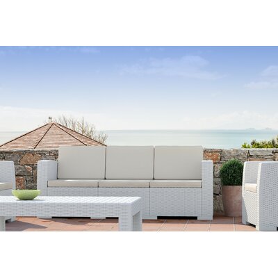 Mcchesney 78" Wide Patio Sofa with Cushions by Mercury Row