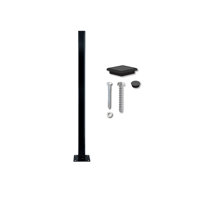 52 In. Above Ground Galvanized Steel Fence Post With Welded Base Plate (For Privacy Panels And Slat Fence Installs) by OUTDECO