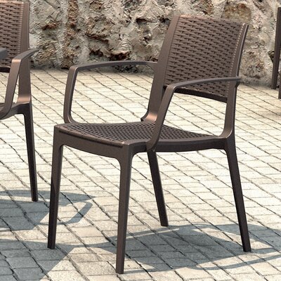 Ramseur Stacking Plastic/Resin Patio Dining Armchair by Brayden Studio
