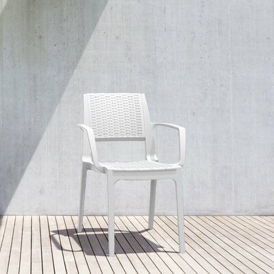 Ramseur Stacking Plastic/Resin Patio Dining Armchair by Brayden Studio
