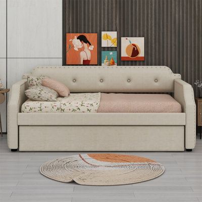 Upholstered Daybed With Trundle by Lark Manor