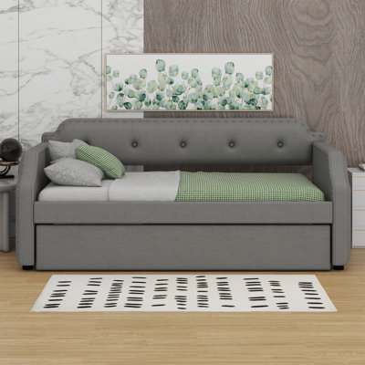 Upholstered Daybed With Trundle by Lark Manor