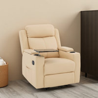Top-grain Leather Vip Home Theater Seating Seats With Cup Holder, Game Movie Theater Chairs Theater Recliner Chair, Side Pocket, Tray Table, Manual Re by Ebern Designs