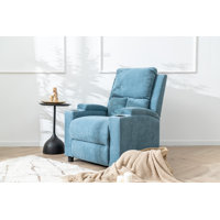 Premium Chenille Reclining Sofa With Push-Back Mechanism, USB Charging Ports, And Built-In Cup Holders by Latitude Run