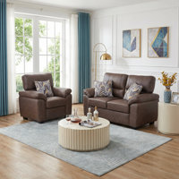 2- Piece Living Room Set — Faux Leather Chair And Loveseat For Compact Spaces by Latitude Run