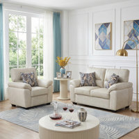 2- Piece Living Room Set — Faux Leather Chair And Loveseat For Compact Spaces