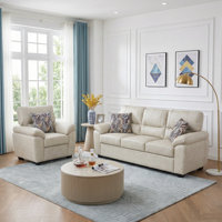2-Piece Living Room Set - Faux Leather Chair And Sofa by Latitude Run