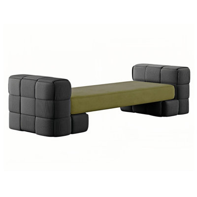 Light Luxury Bed End Stool Casual Sofa Stool Faux Leather Upholstered Bench by Creative bed end stool