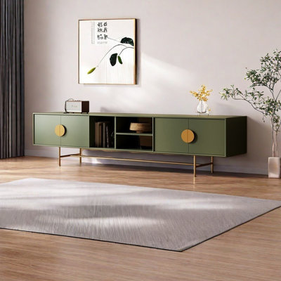 Creamy Iron TV Stand