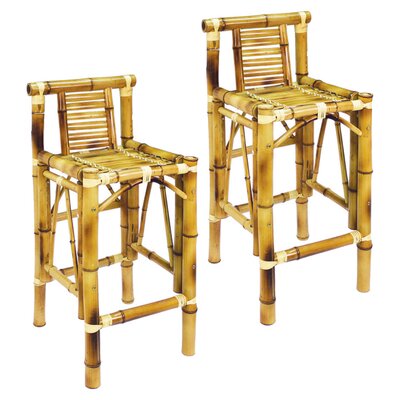 Carrcroft Bamboo Tiki Patio Bar Stool By RAM Game Room by Bay Isle Home