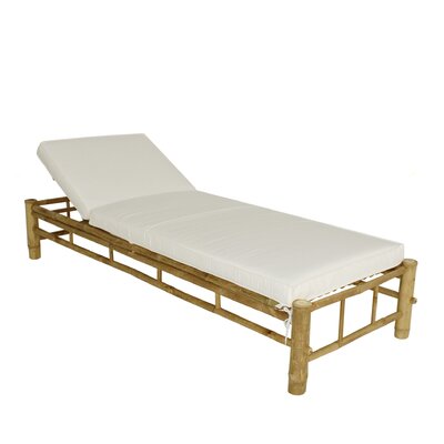 Irving Bamboo Adjustable Reclining Chaise Lounge with Cushion
