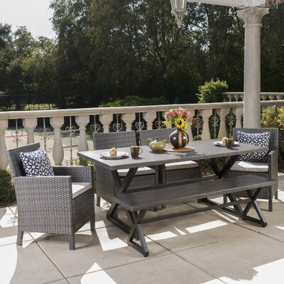 Dakoda Rectangular 6 - Person 70.5" Long Dining Set with Cushions