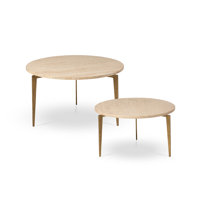Travertine Round Nesting Coffee Table Set by Park Hill Collection