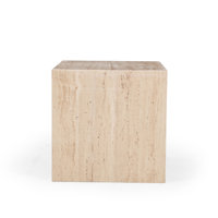 Beige Travertine Side Table by AllModern