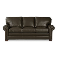 Copola 86" Genuine Leather Rolled Arm Sofa by Craftmaster