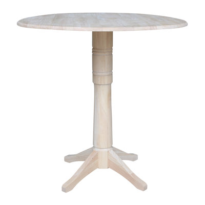 Sturges Drop Leaf Solid Wood Pedestal Dining Table by Canora Grey