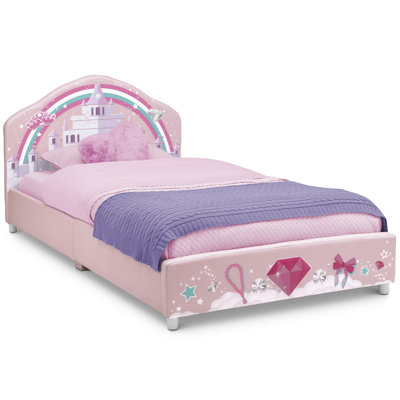 Delta Children Princess Upholstered Twin Bed, Pink by Delta Children