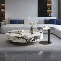 Premium round marble coffee table set by Creature B Comforts