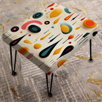 Mcm Abstract Expressions - Midcentury Rectangle Ottoman by Design Art
