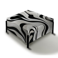 Minimalist Sophistication - Abstract Large Square Ottoman by Design Art