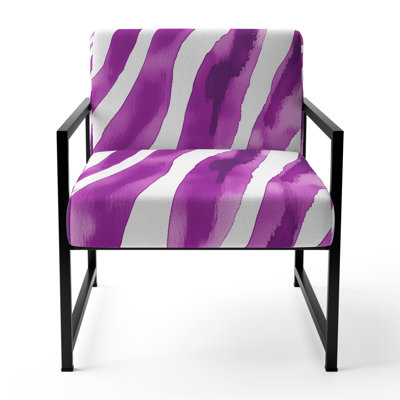 Zebra Striped - Upholstered Cabin & Lodge Accent Arm Chair