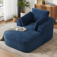 Boneless Couch Sofa Chiar Chaise Lounge Chair Indoor Upholstered Corduroy Couch Cloud Sleeper Sofa Oversized Reading Chair For Living Room No Assembly by CHORLENIMI