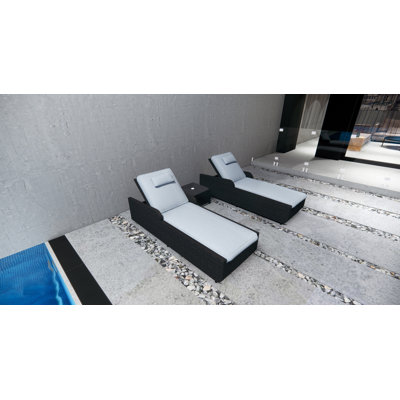 Sun Lounger Set with Cushions with Table
