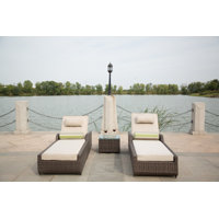 Sun Lounger Set with Cushions with Table by Direct Wicker