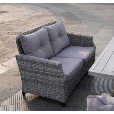 Harnadar Outdoor Patio Loveseat With Cushion by Red Barrel Studio