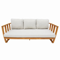 Baryn Acacia Patio Sofa With Cushions by Direct Wicker
