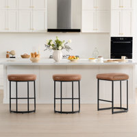 Upholstered Counter Stool with Metal Frame by Latitude Run