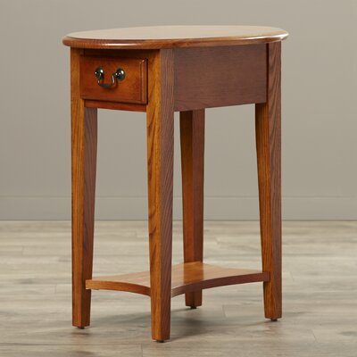 Oval Solid Wood Side Table by Charlton Home