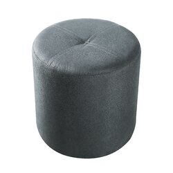 Albia Round Red Microfiber Upholstered Tufted Accent Stool with Solid Wood Frame – Modern Decorative Seating for Living Room, Bedroom, or Entryway – N by Charlton Home