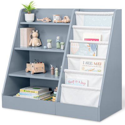 Comfy Cubs Kids Bookshelf 32 Inches - Sturdy Plywood Montessori Shelf With Soft & Hard Shelves For Toys & Books - Easy Access Organizer by Comfy Cubs