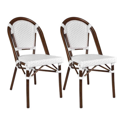 Armless French Patio Dining Chair, 2 Chair Bundle By Chivari by Chivari