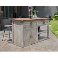 Kitchen Island with Solid Wood Top by Crafters and Weavers