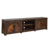 Mystic Pine Wood and Copper TV Stand 93"